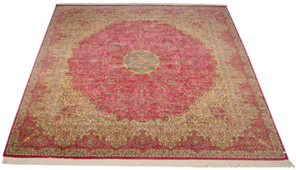 12x12.5 Vintage Bulgarian Kerman Design Square Carpet