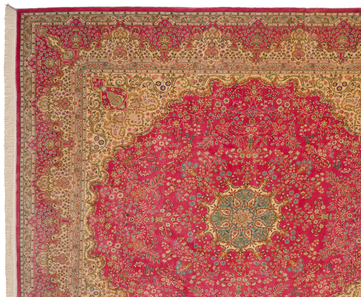 12x12.5 Vintage Bulgarian Kerman Design Square Carpet