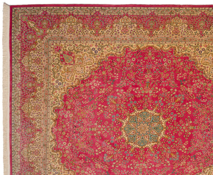 12x12.5 Vintage Bulgarian Kerman Design Square Carpet