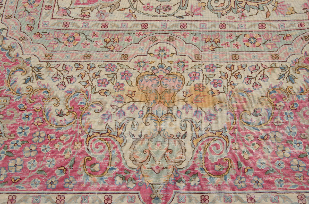 12x12.5 Vintage Bulgarian Kerman Design Square Carpet