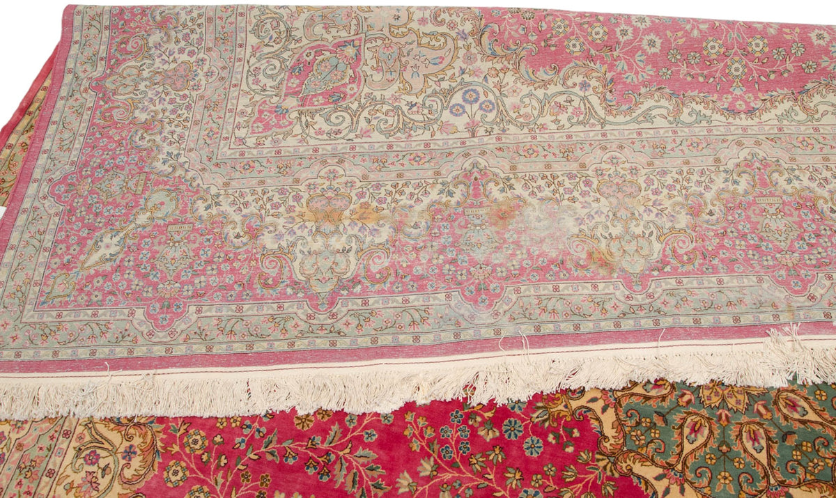 12x12.5 Vintage Bulgarian Kerman Design Square Carpet