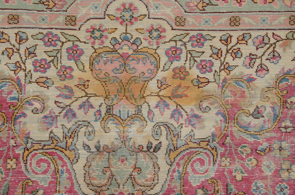 12x12.5 Vintage Bulgarian Kerman Design Square Carpet