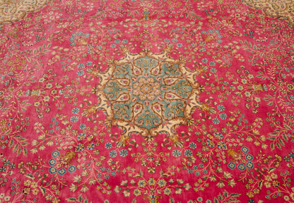 12x12.5 Vintage Bulgarian Kerman Design Square Carpet