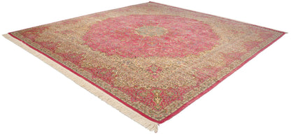 12x12.5 Vintage Bulgarian Kerman Design Square Carpet