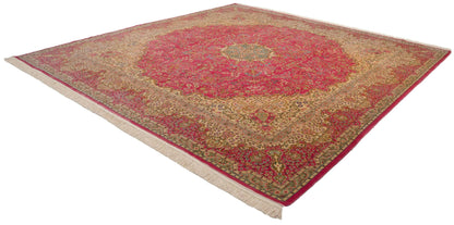 12x12.5 Vintage Bulgarian Kerman Design Square Carpet