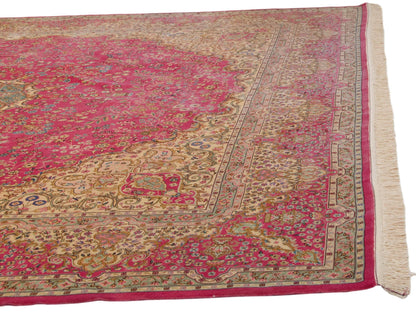 12x12.5 Vintage Bulgarian Kerman Design Square Carpet