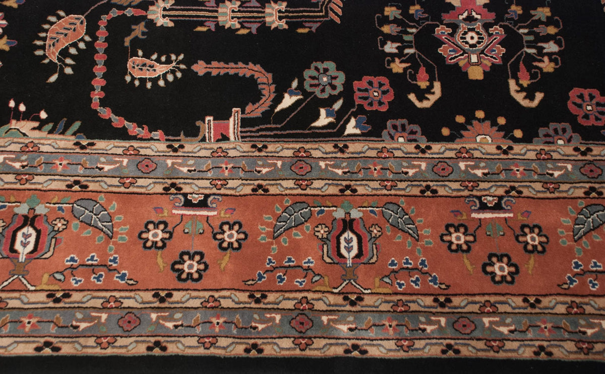 10x13.5 Vintage Indian Mohajeran Sarouk Design Carpet