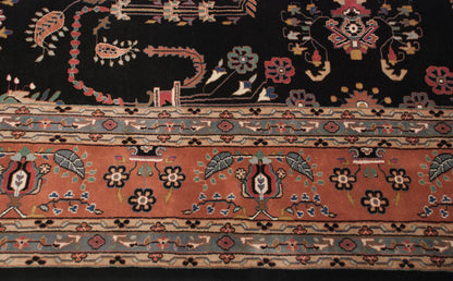 10x13.5 Vintage Indian Mohajeran Sarouk Design Carpet