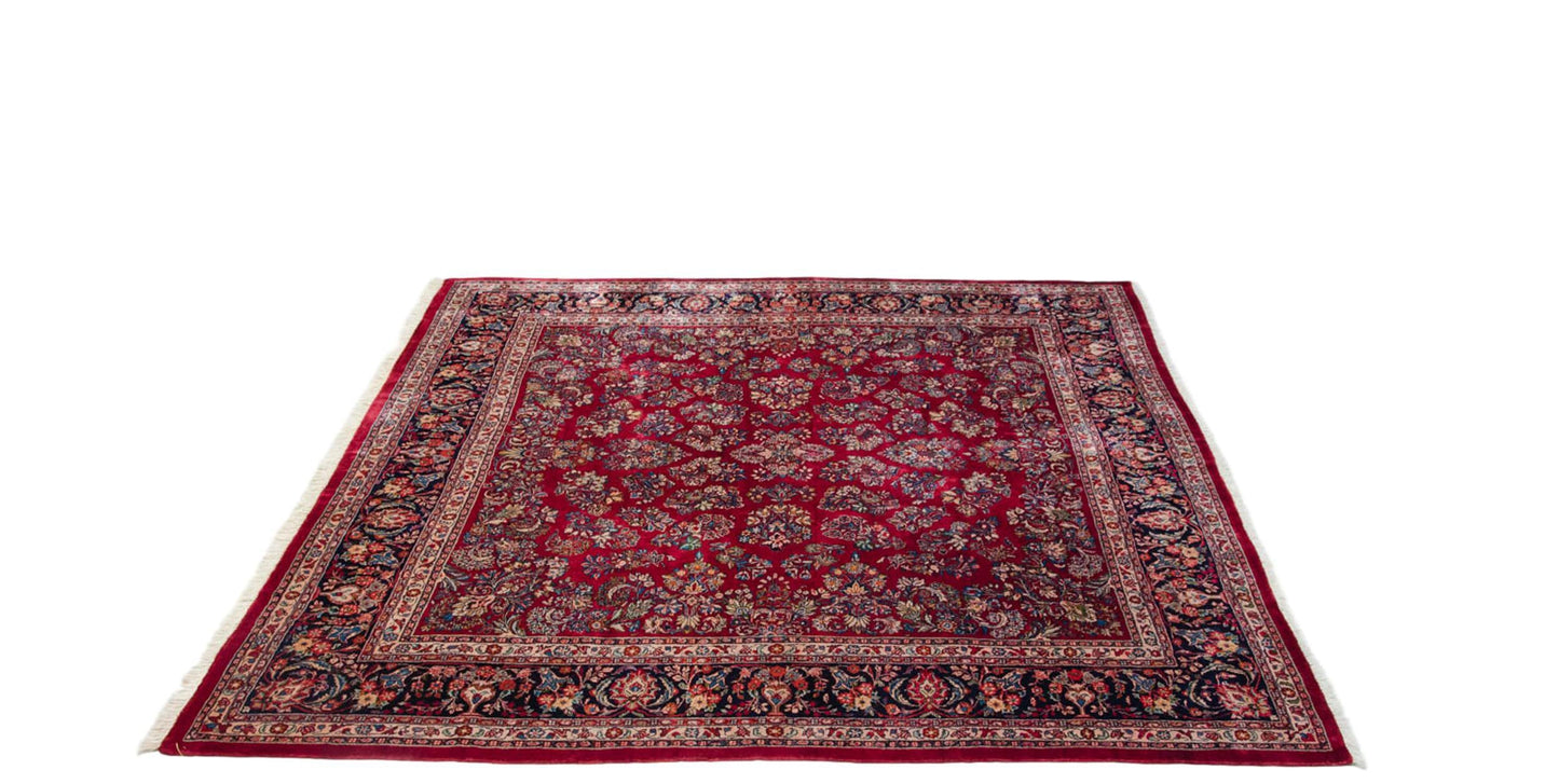 12x12 Vintage Fine Sarouk Square Carpet