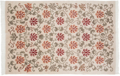6x9 Vintage Indian Arts And Crafts Design Carpet