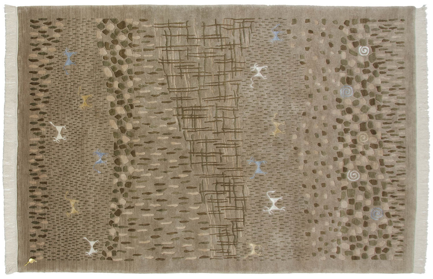 6x9 New Indian Folk Art Design Carpet