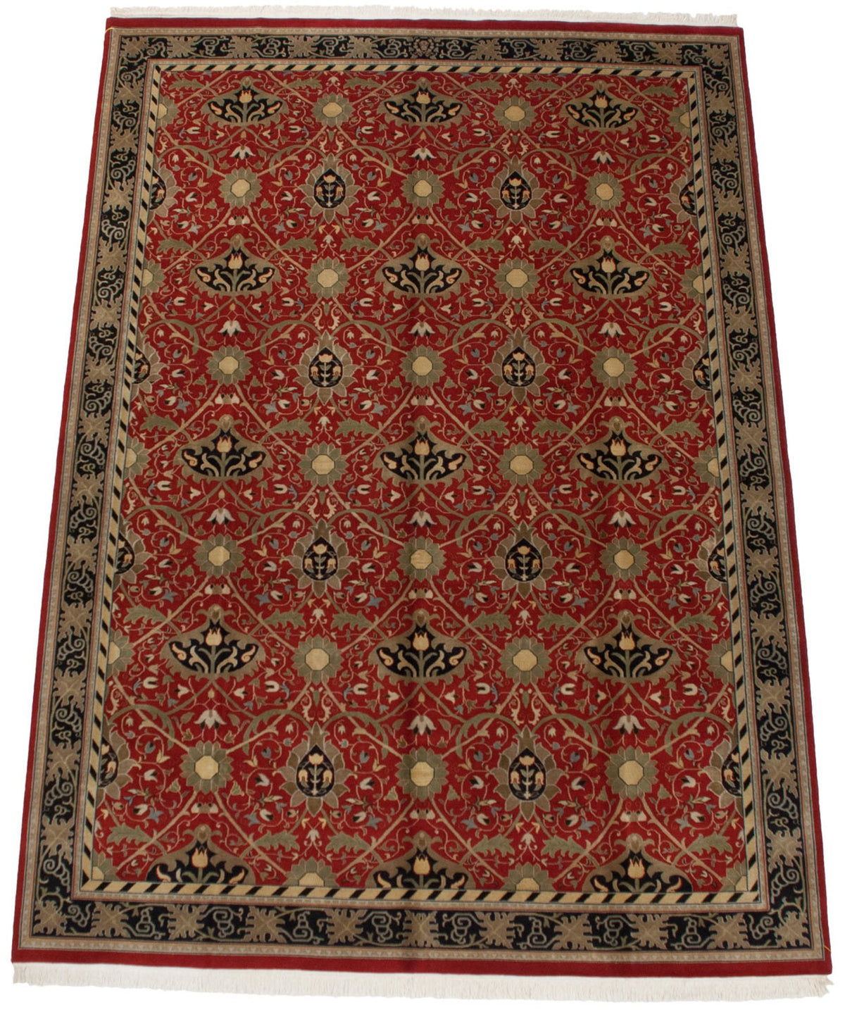 10x14 Vintage Indian William Morris Design Carpet