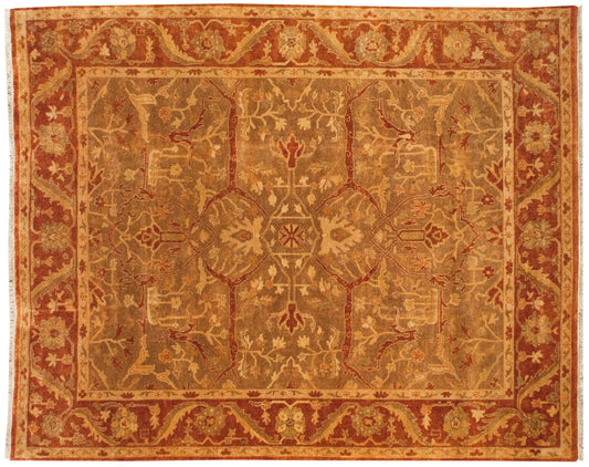 8x10 New Gold Wash Indian Oushak Design Carpet