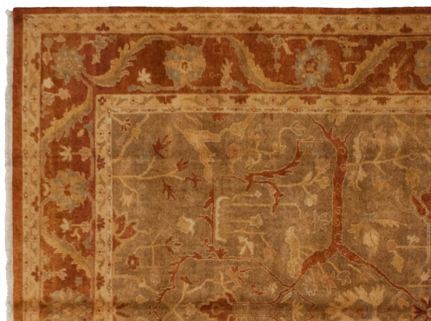 10x13.5 New Gold Wash Indian Oushak Design Carpet