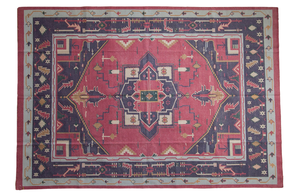 6x9 Vintage Stone Wash Dhurrie Carpet