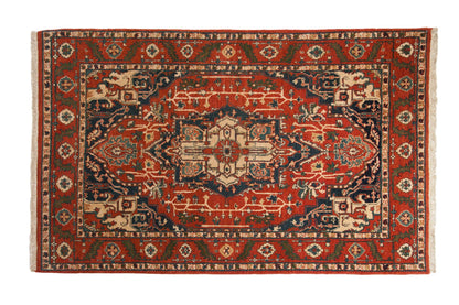 6x9.5 Vintage Indian Heriz Design Carpet