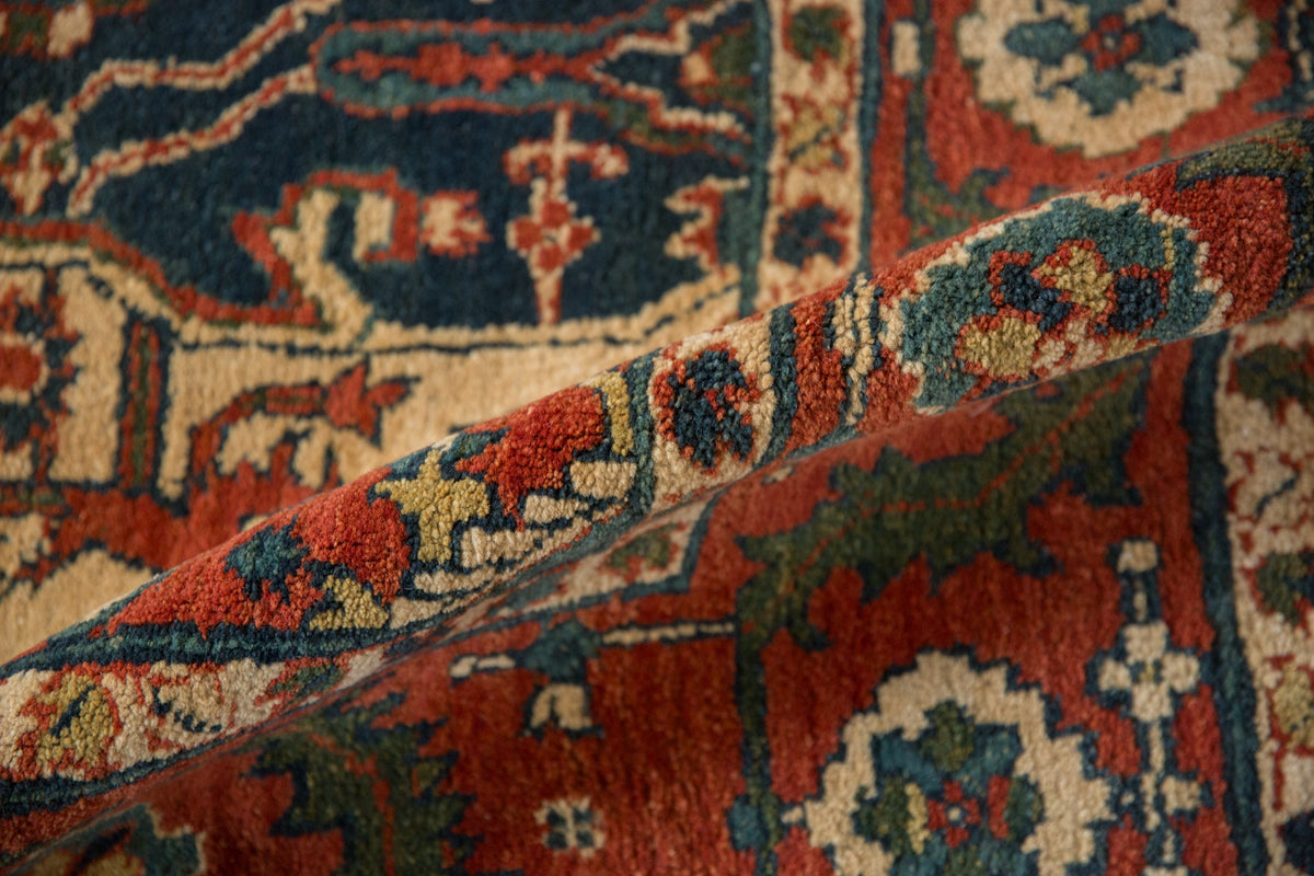 6x9.5 Vintage Indian Heriz Design Carpet