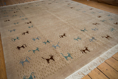 RESERVED 8x10 New Indian Folk Art Design Carpet