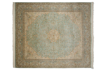 12x14 Vintage Fine Bulgarian Kerman Design Square Carpet