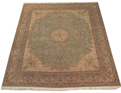 12x14 Vintage Fine Bulgarian Kerman Design Square Carpet