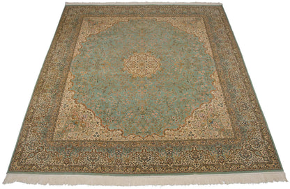 12x14 Vintage Fine Bulgarian Kerman Design Square Carpet