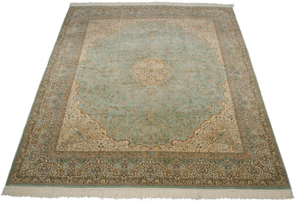 12x14 Vintage Fine Bulgarian Kerman Design Square Carpet