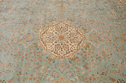 12x14 Vintage Fine Bulgarian Kerman Design Square Carpet
