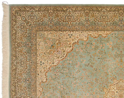 12x14 Vintage Fine Bulgarian Kerman Design Square Carpet