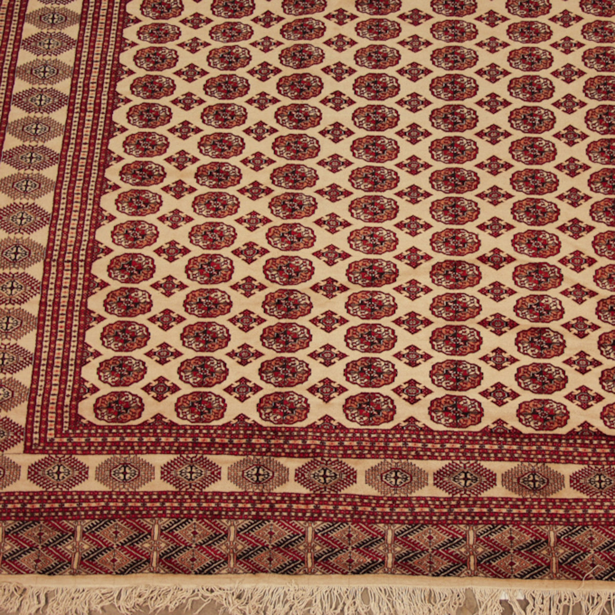 12x15.5 Vintage Pakistani Bokhara Design Carpet