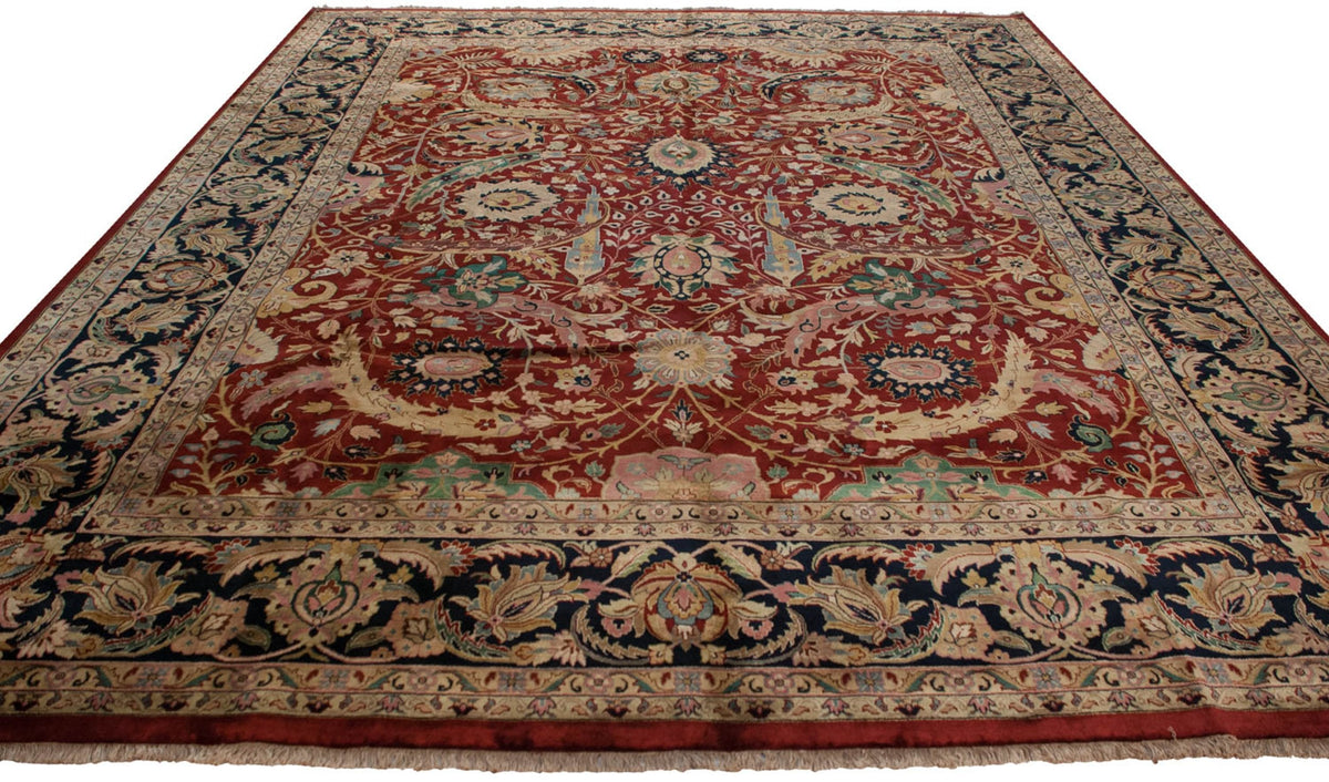 12x15 Vintage Indian Isfahan Design Carpet
