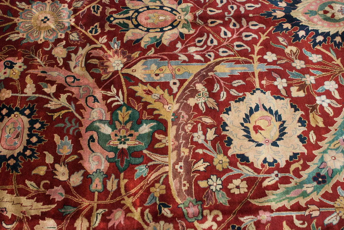 12x15 Vintage Indian Isfahan Design Carpet