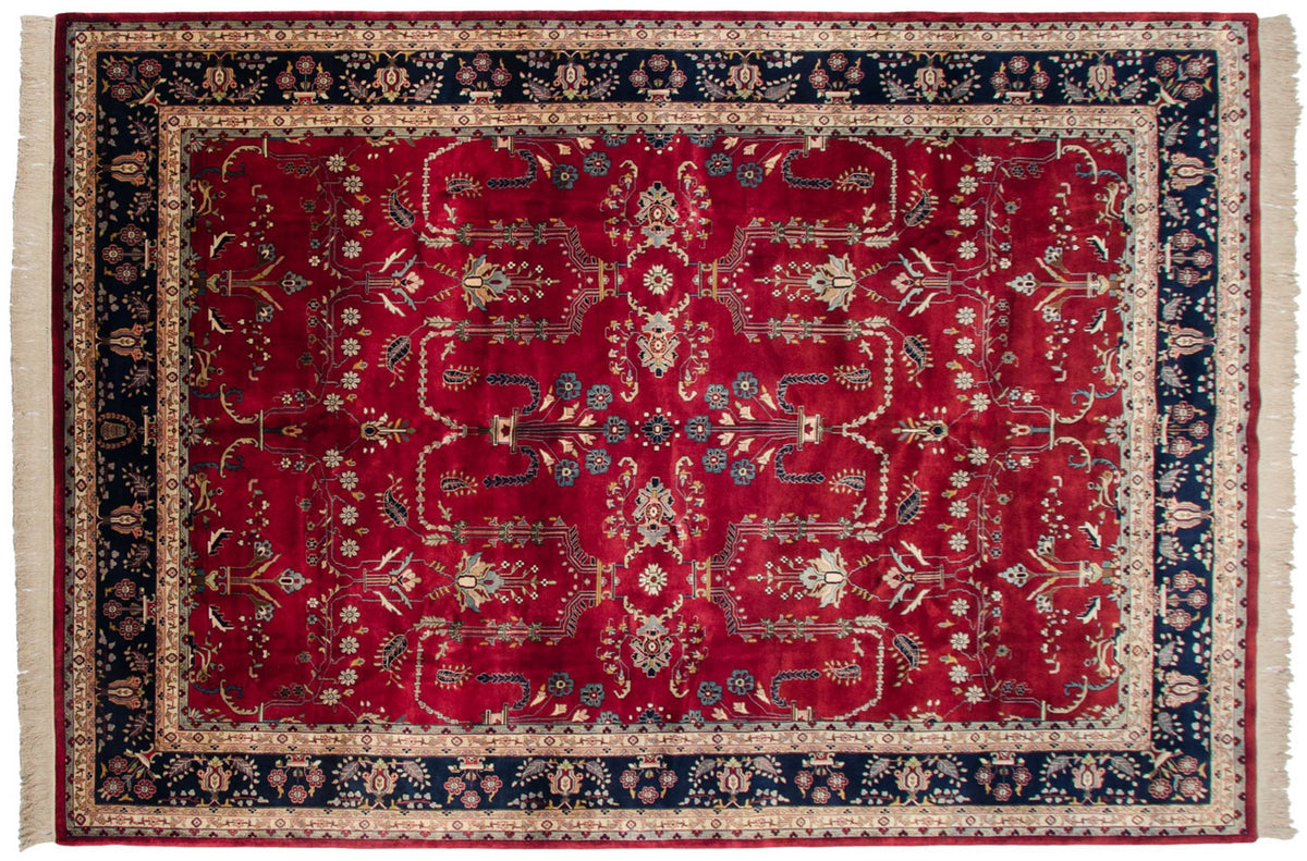 9.5x14 Fine Indian Mohajeran Sarouk Design Carpet