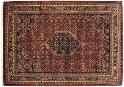 9.5x14 Fine Indian Bijar Design Carpet