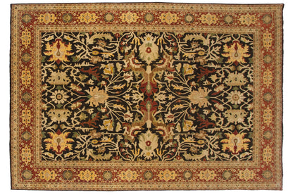 9.5x14.5 Fine Indian Serapi Design Carpet