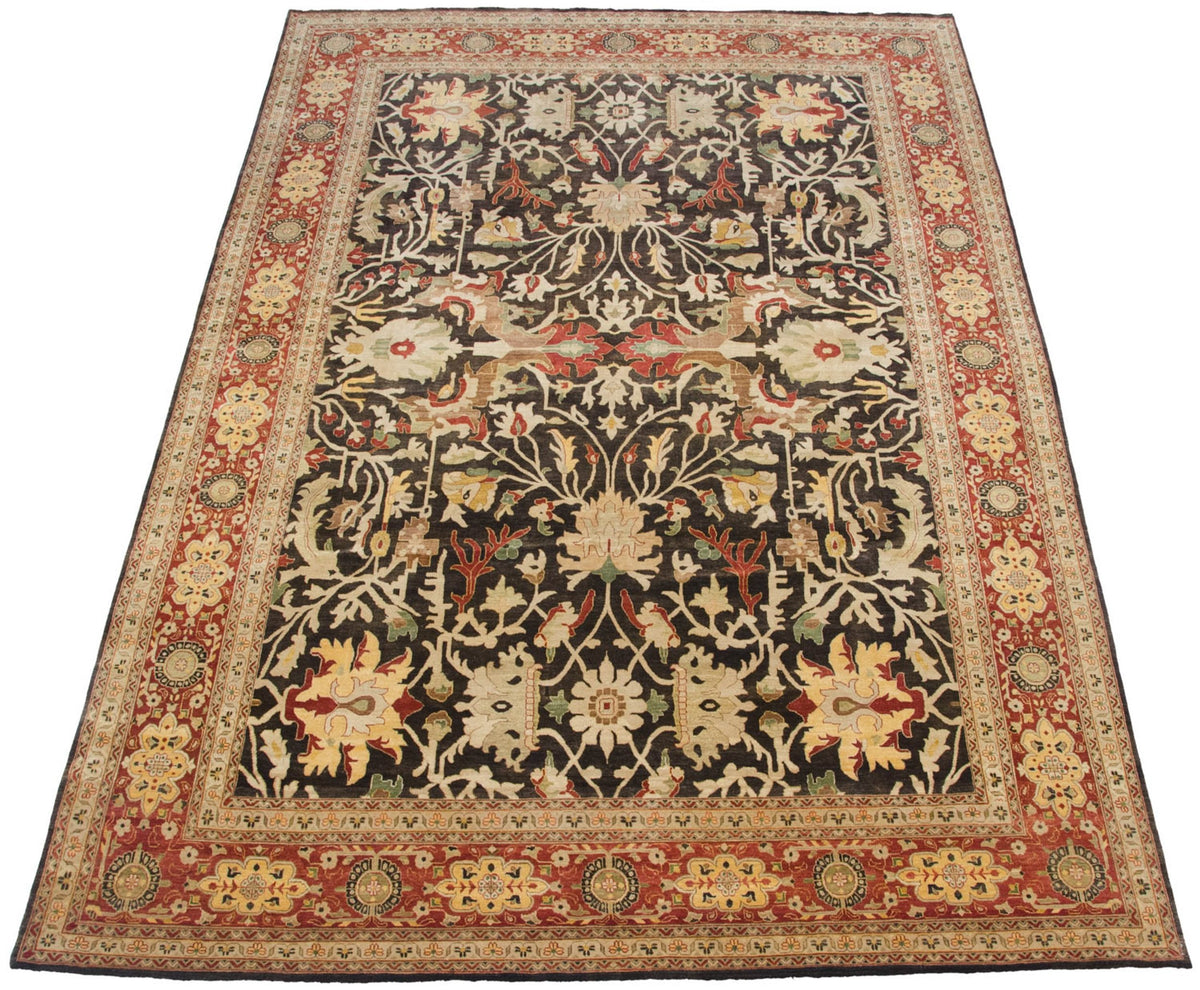9.5x14.5 Fine Indian Serapi Design Carpet