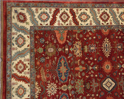 8x10 Vintage Indian Heriz Design Carpet