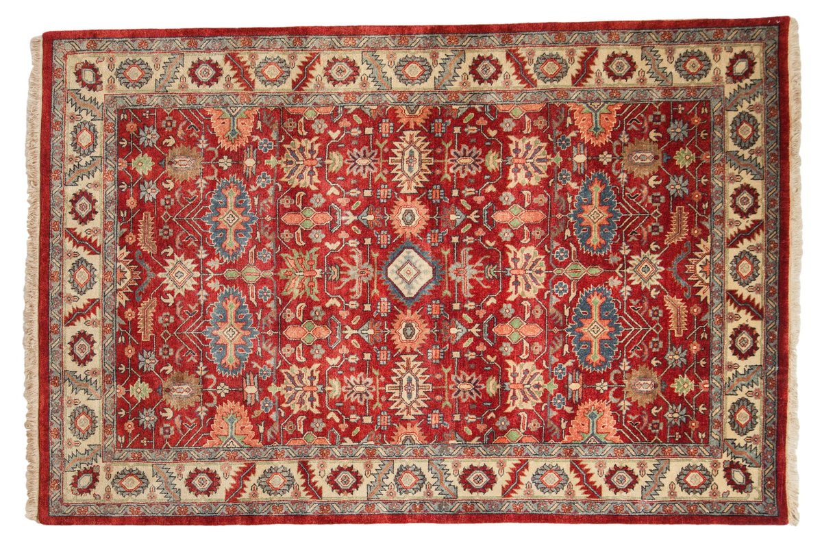 6x9 Vintage Indian Heriz Design Carpet