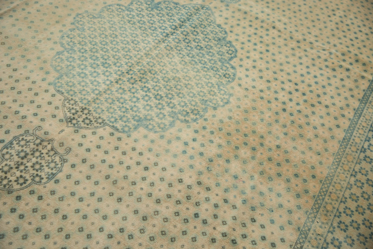 9x11.5 Vintage Distressed Bulgarian Tabriz Design Carpet