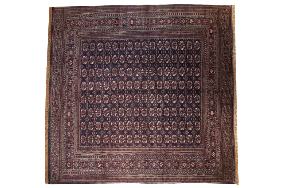 12x12.5 Vintage Fine Bokhara Square Carpet