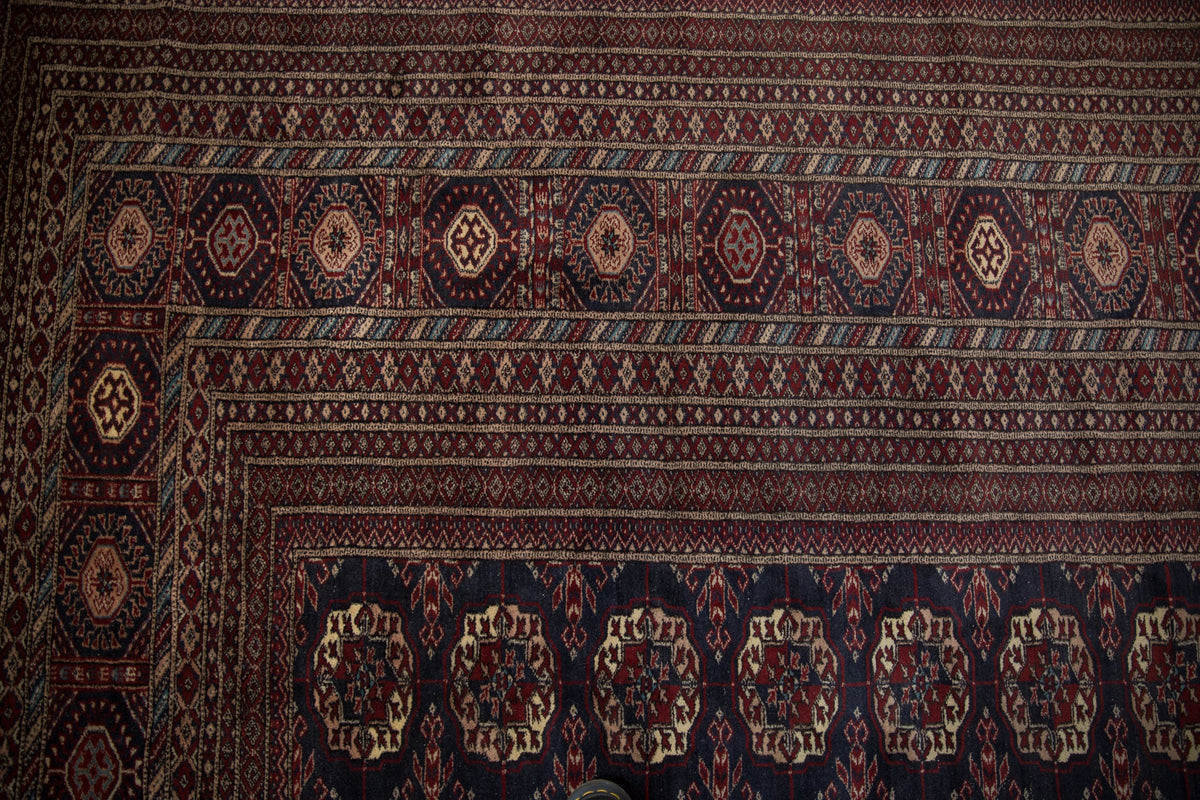 12x12.5 Vintage Fine Bokhara Square Carpet