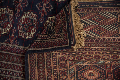 12x12.5 Vintage Fine Bokhara Square Carpet