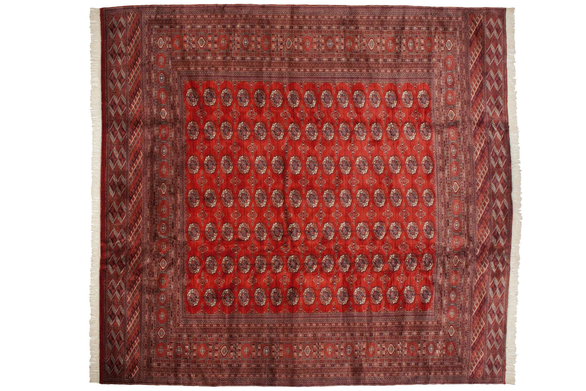 12.5x13 Vintage Fine Bokhara Square Carpet
