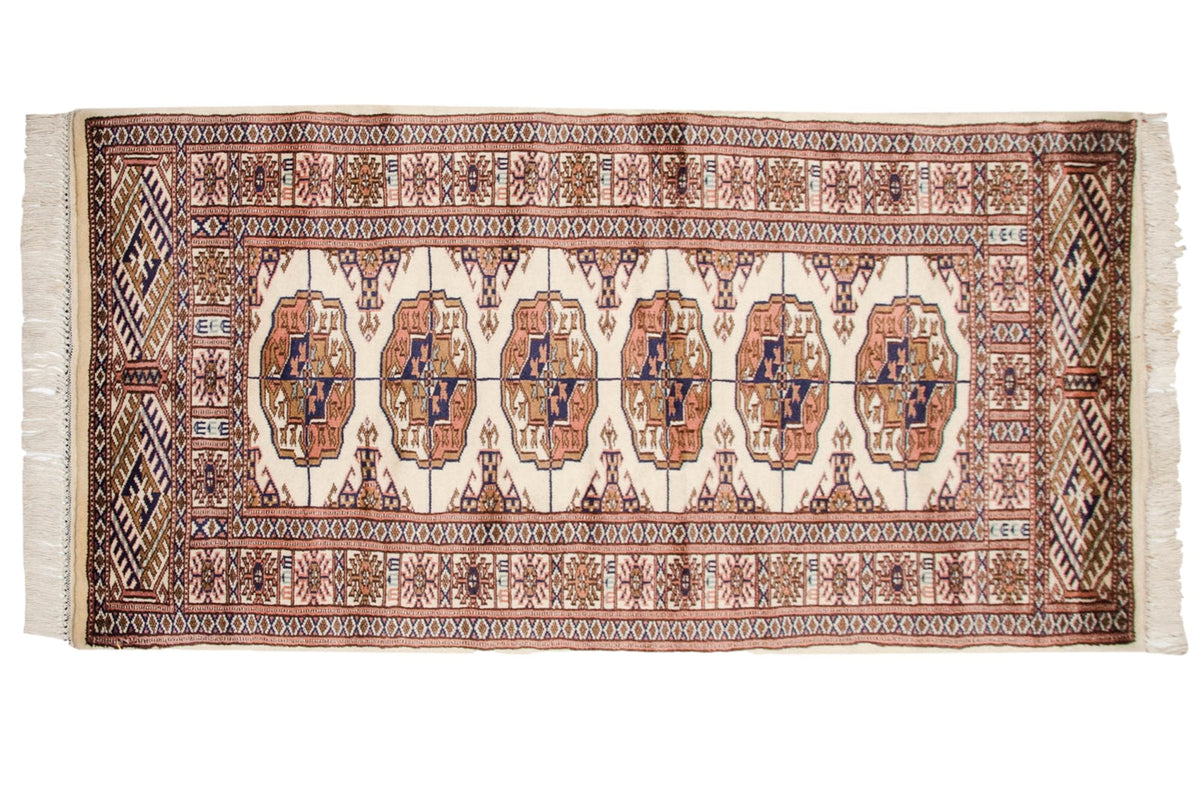 2x4.5 Vintage Fine Bokhara Rug Runner