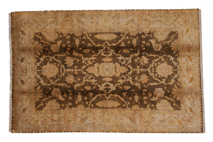 6x9.5 Gold Wash Indian Oushak Design Carpet