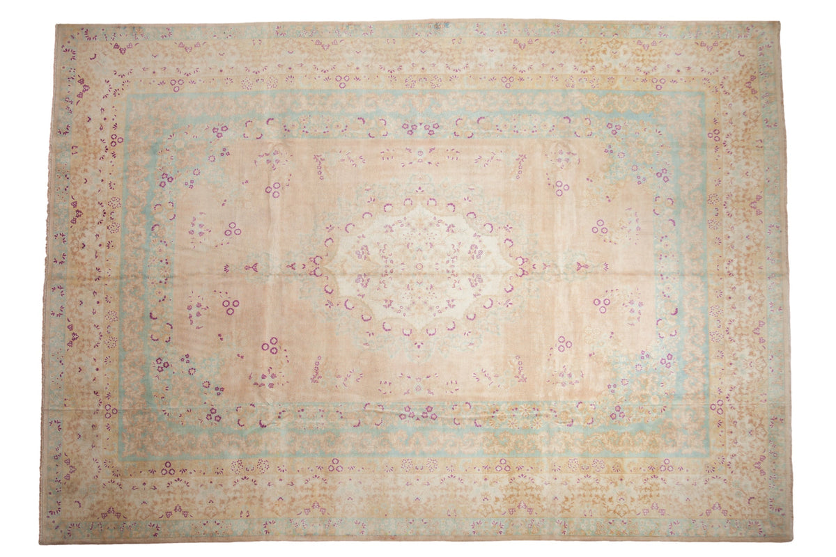 10x14 Vintage Distressed Bulgarian Kerman Design Carpet