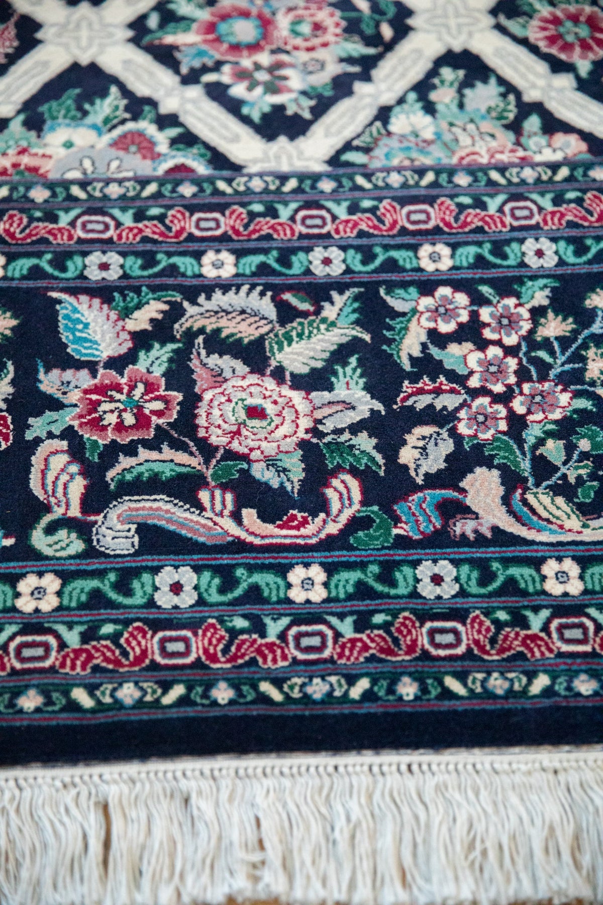 9x11.5 Vintage Pakistani Savonnerie Design Carpet
