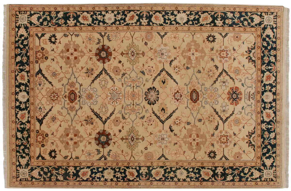 6x9.5 Vintage Indian Bijar Design Carpet