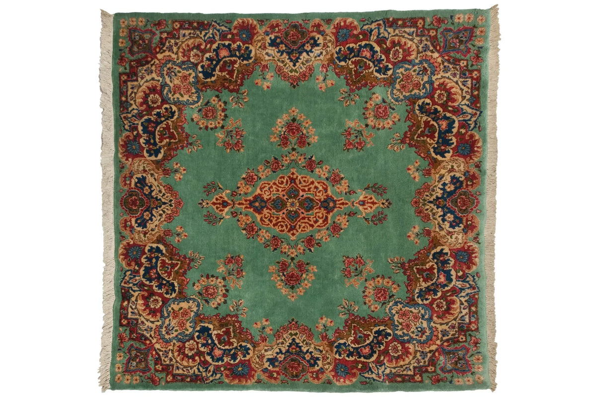 4.5x5 Vintage Kerman Square Rug