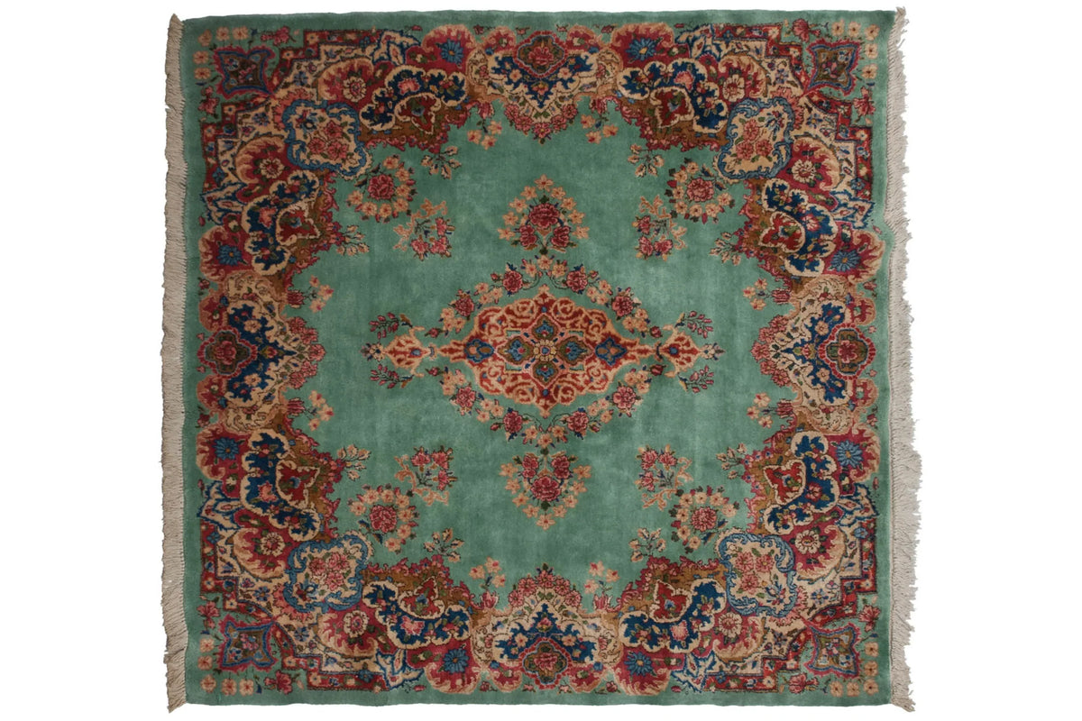 4.5x5 Vintage Kerman Square Rug