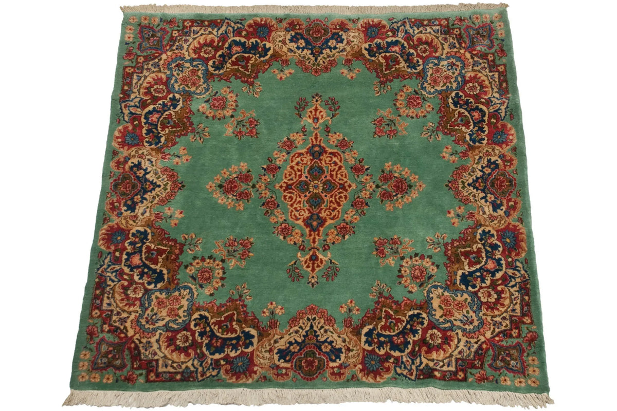 4.5x5 Vintage Kerman Square Rug